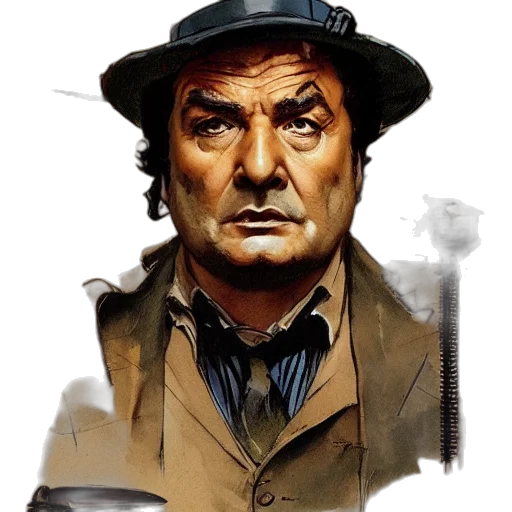 face, hat, staff, concept art transparent PNG cut-out