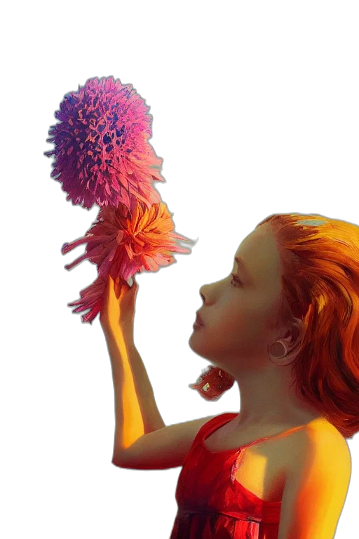 flower, hair, staff, crown transparent PNG cut-out