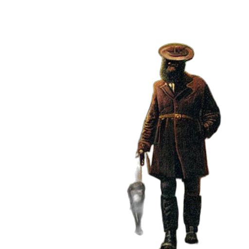 staff, hat, sword, jacket transparent PNG cut-out