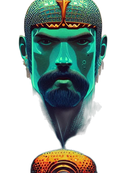 face, mask, crown, staff transparent PNG cut-out