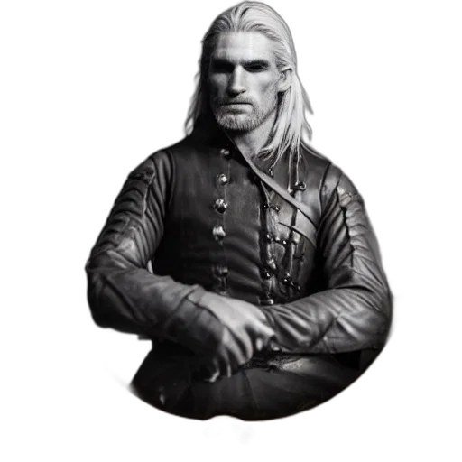 jacket, staff, sword, face transparent PNG cut-out