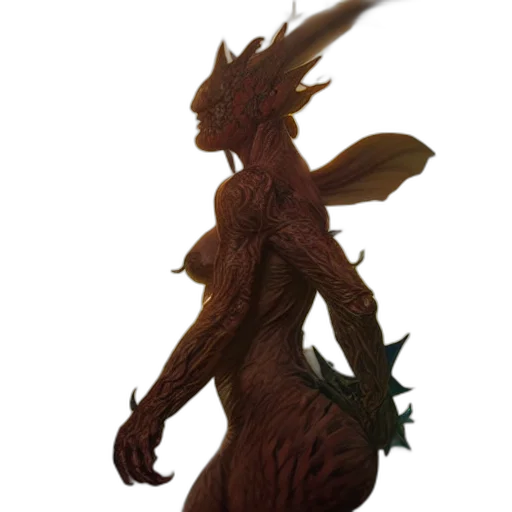 dragon, creature, staff, dress transparent PNG cut-out