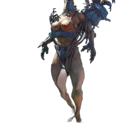 creature, dress, weapon, robot transparent PNG cut-out