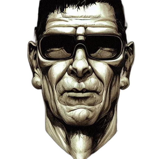 face, mask, robot, comic book art transparent PNG cut-out