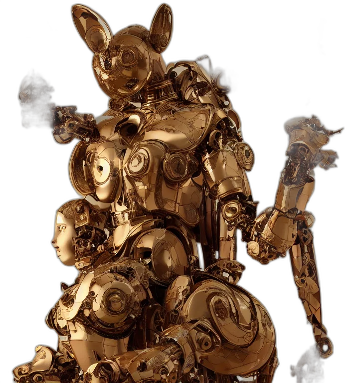 robot, weapon, concept art, 3d render transparent PNG cut-out
