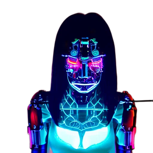 robot, cyberpunk, concept art, 3d render transparent PNG cut-out