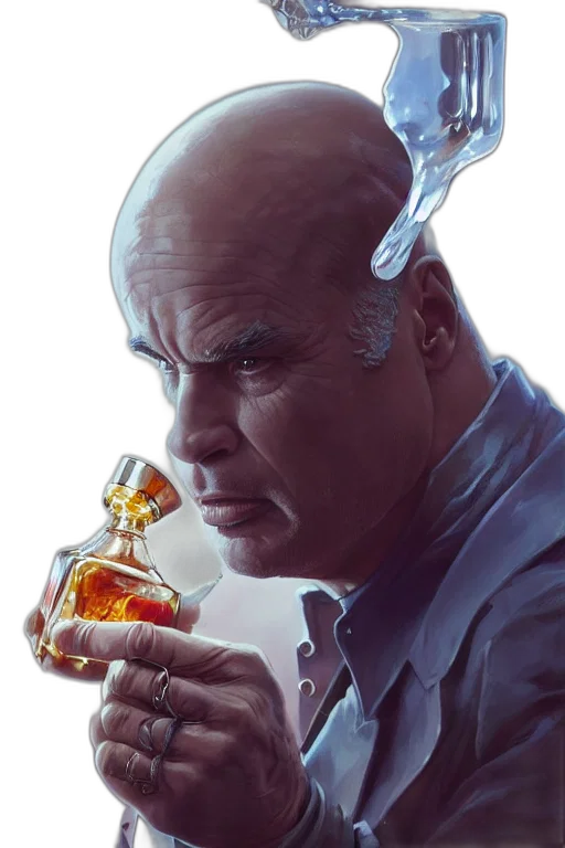 jacket, face, bottle, weapon transparent PNG cut-out