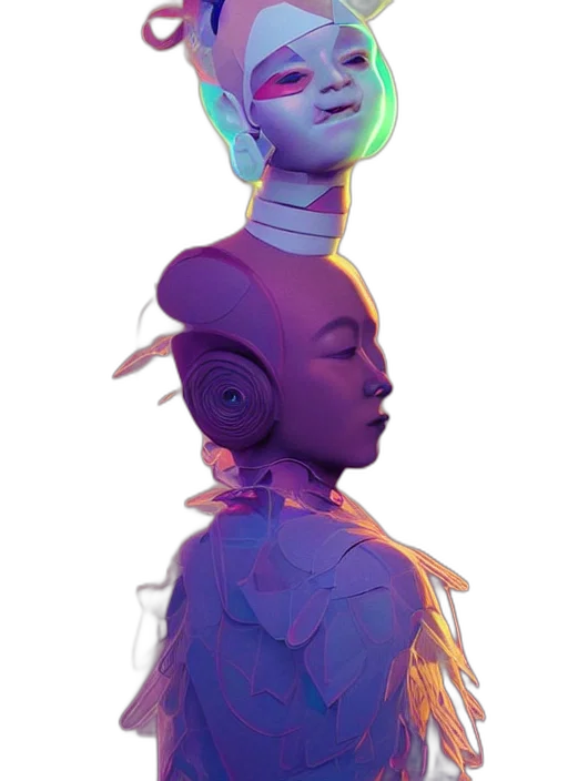 robot, crown, staff, creature transparent PNG cut-out