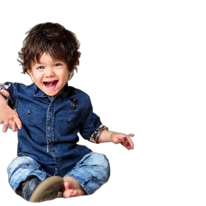 photorealistic, portrait, naughty, toddler transparent PNG cut-out