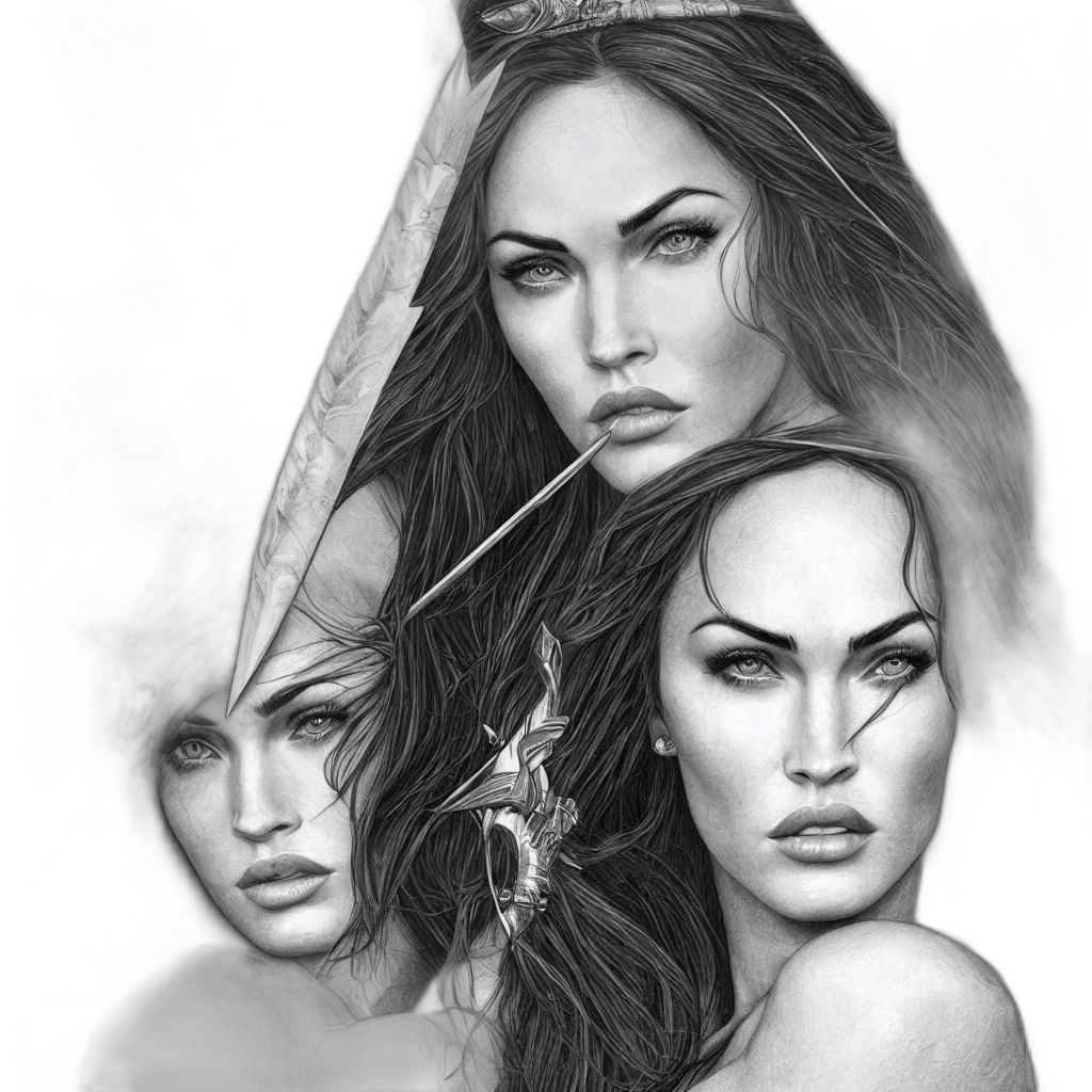 fantasy art, pencil sketch, photorealistic, comic book art transparent PNG cut-out