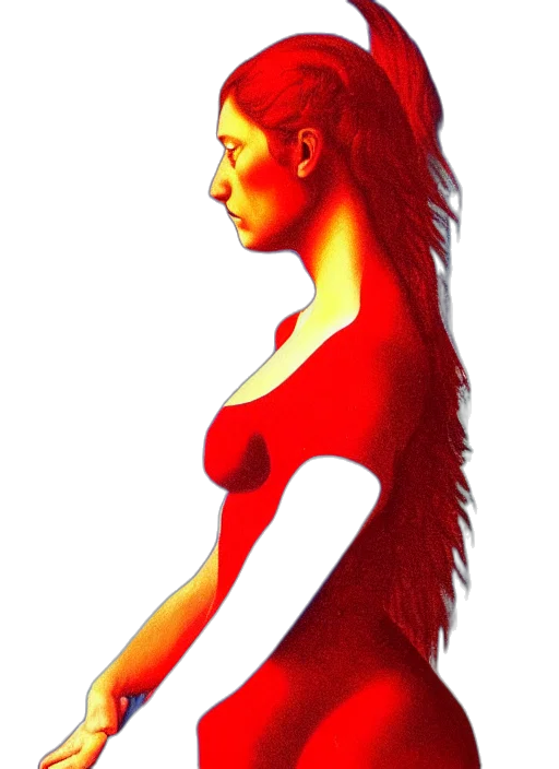 dress, hair, staff, face transparent PNG cut-out