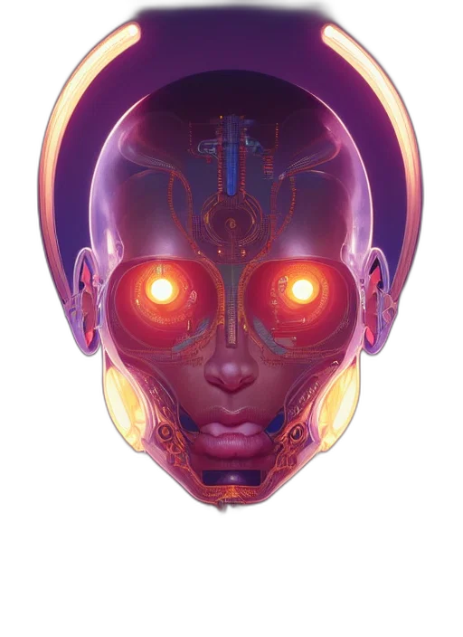 robot, mask, face, crown transparent PNG cut-out