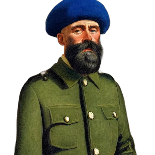 face, staff, hat, jacket transparent PNG cut-out