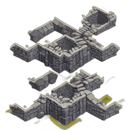 building, concept art, pixel art, 3d render transparent PNG cut-out
