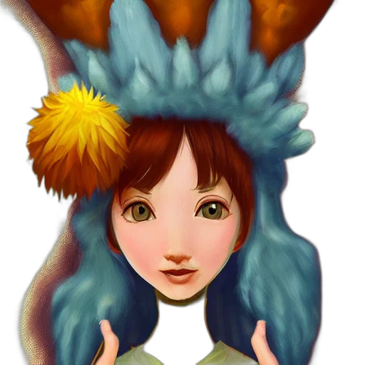 crown, flower, hat, face transparent PNG cut-out