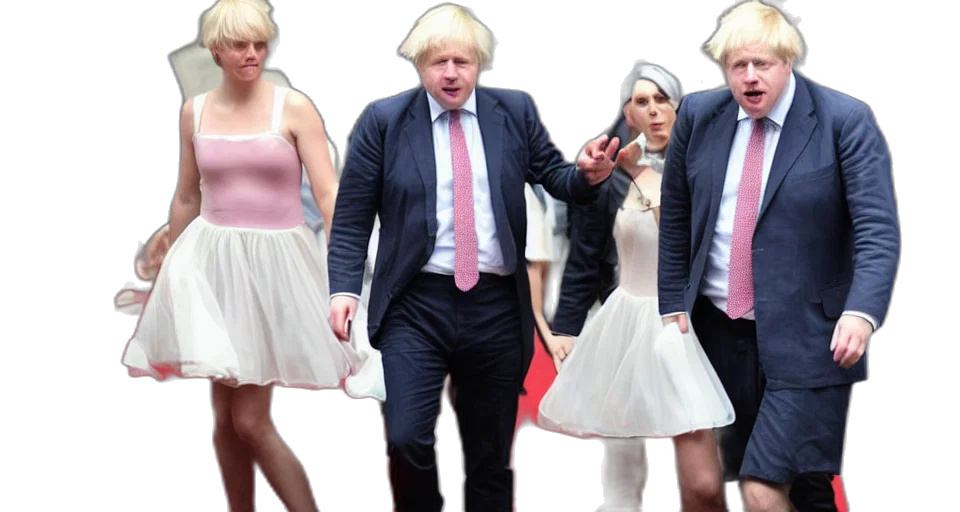 boris, johnson, wearing, ballerina transparent PNG cut-out