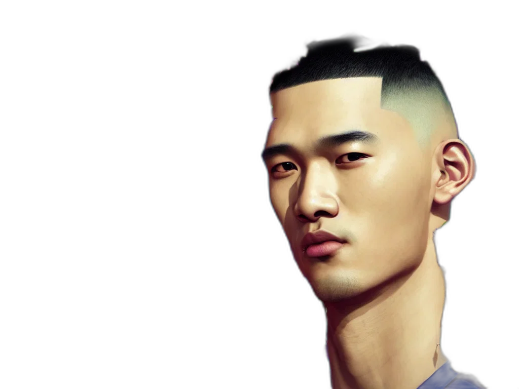 face, hair, photorealistic, concept art transparent PNG cut-out