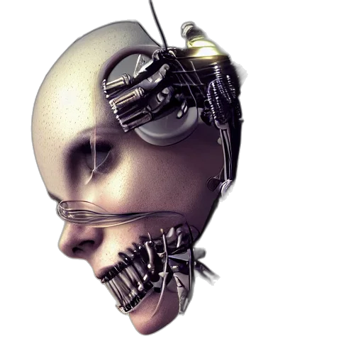 robot, mask, face, cyberpunk transparent PNG cut-out