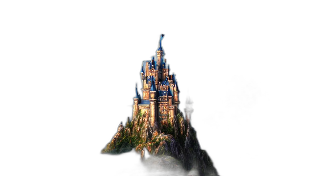 crown, staff, building, dragon transparent PNG cut-out
