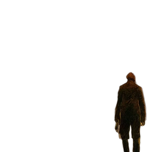jacket, robot, staff, creature transparent PNG cut-out