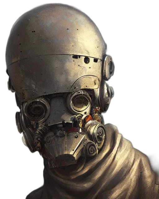 robot, mask, face, concept art transparent PNG cut-out