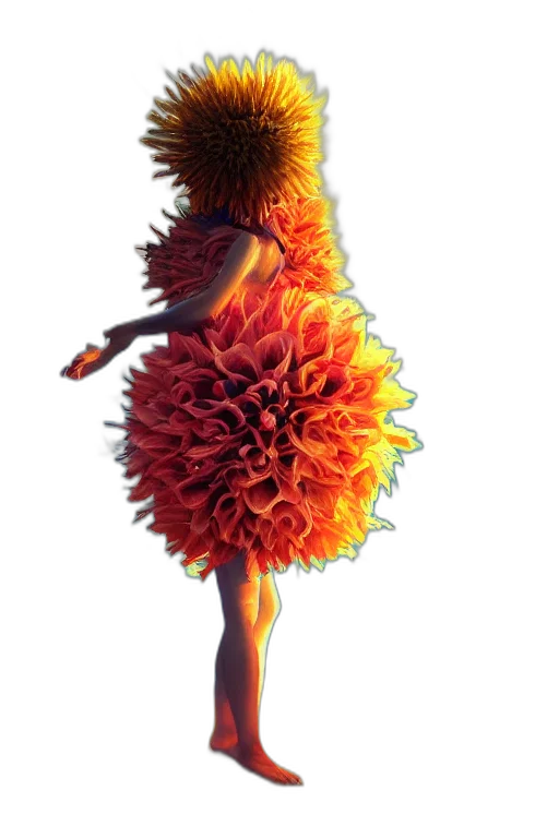 dress, flower, hair, crown transparent PNG cut-out