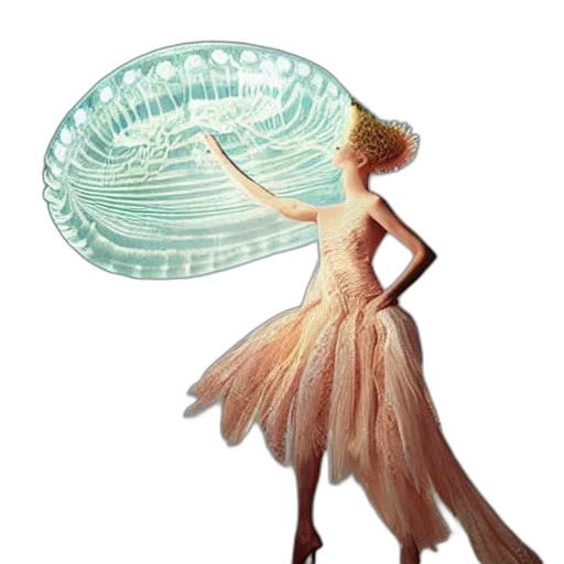 dress, hat, umbrella, hair transparent PNG cut-out