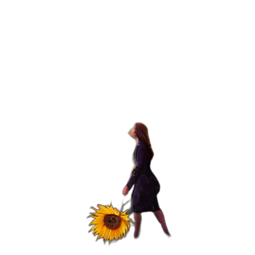 flower, dress, umbrella, staff transparent PNG cut-out