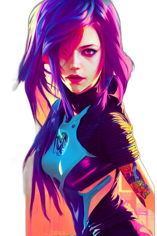 jacket, robot, cyberpunk, comic book art transparent PNG cut-out