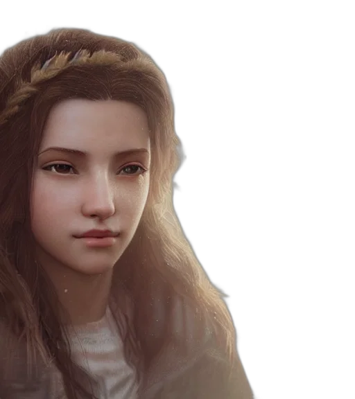 face, crown, hair, fantasy art transparent PNG cut-out