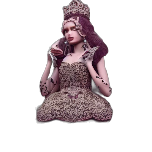 crown, dress, jewelry, fantasy art transparent PNG cut-out