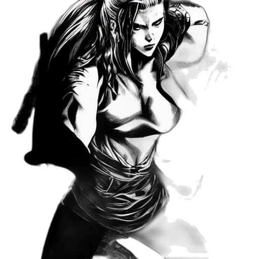 weapon, dress, sword, comic book art transparent PNG cut-out