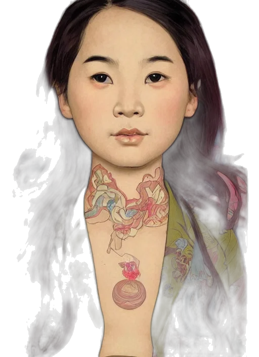 face, jewelry, photorealistic, oil painting transparent PNG cut-out