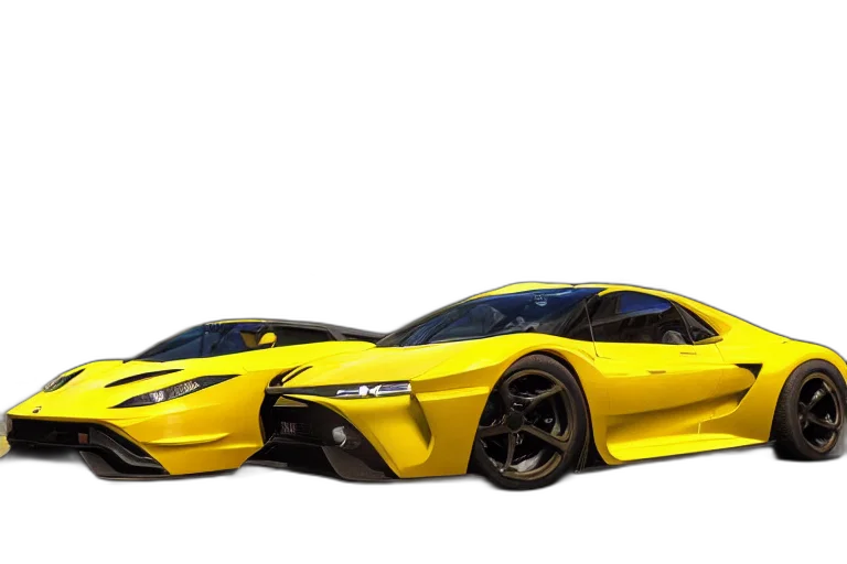 car, 3d render, concept art, photorealistic transparent PNG cut-out
