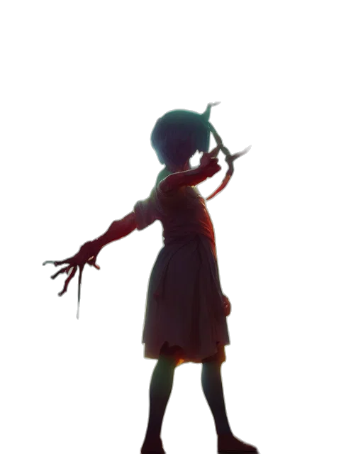 staff, dress, creature, weapon transparent PNG cut-out