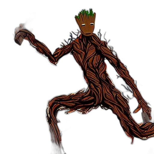 creature, tree, staff, hair transparent PNG cut-out