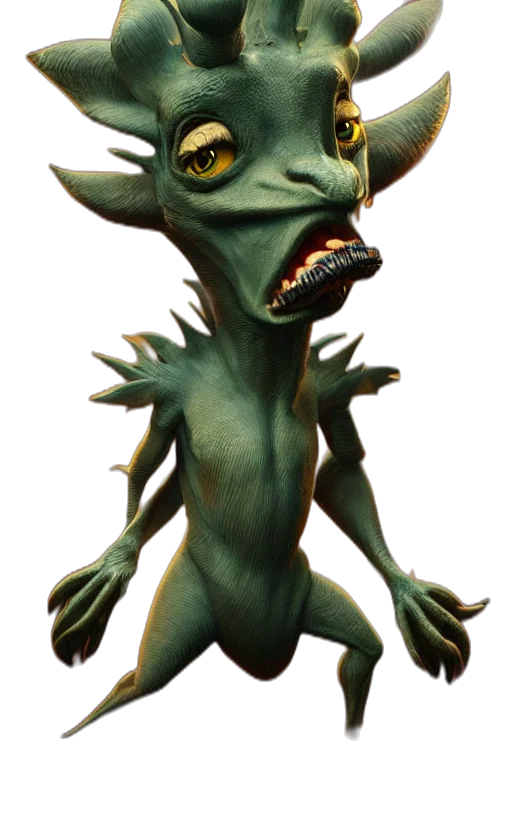 dragon, creature, staff, animal transparent PNG cut-out