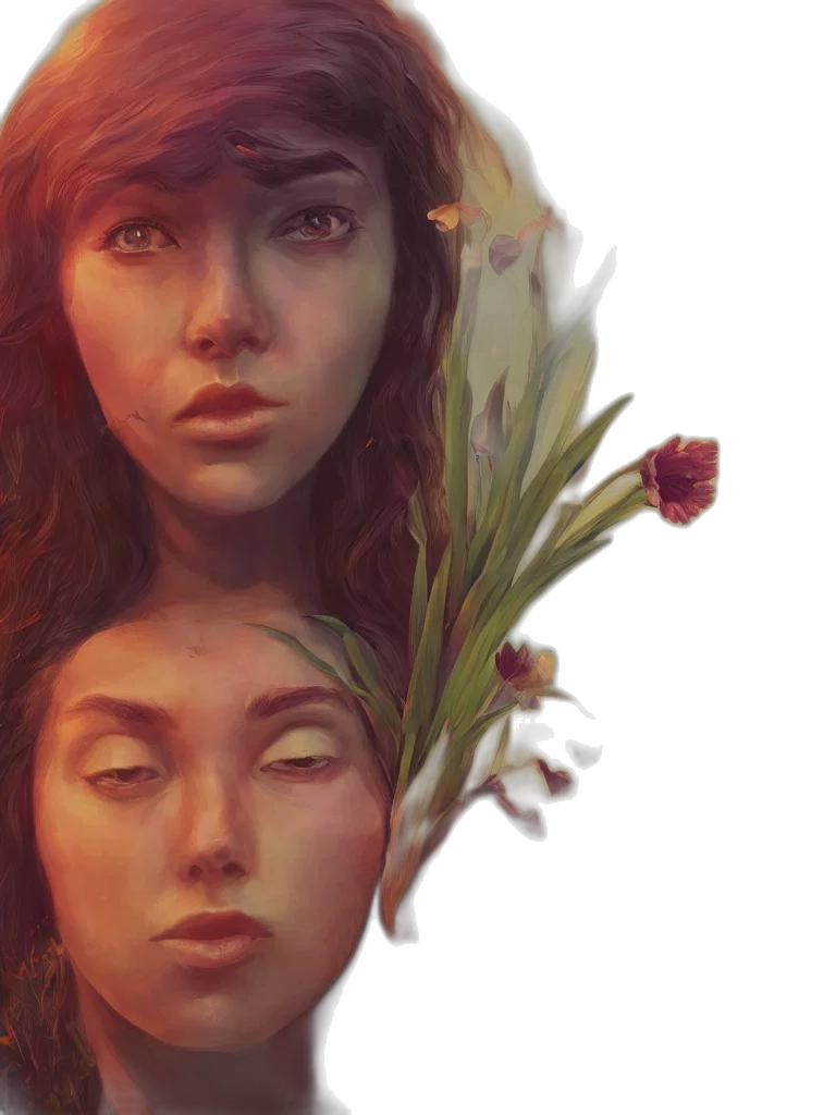 face, crown, flower, mask transparent PNG cut-out