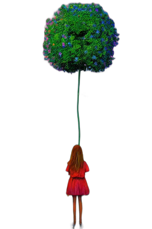 tree, flower, umbrella, dress transparent PNG cut-out