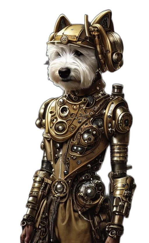 robot, staff, animal, concept art transparent PNG cut-out