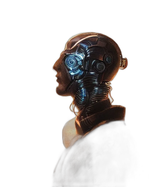 robot, face, mask, crown transparent PNG cut-out