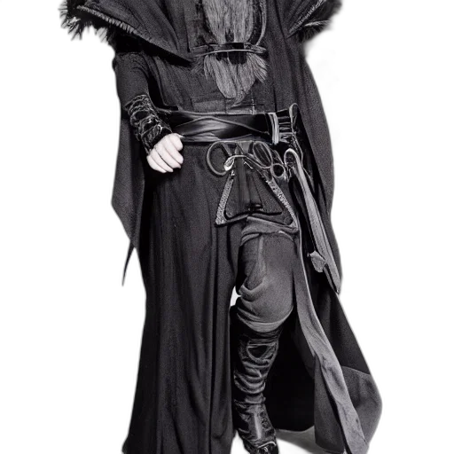 jacket, staff, sword, mask transparent PNG cut-out