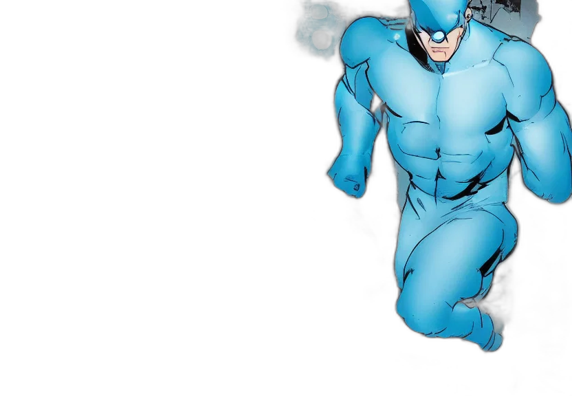 comic book art, concept art, 3d render, blue transparent PNG cut-out