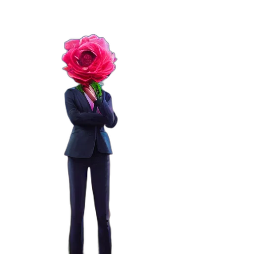 staff, flower, jacket, robot transparent PNG cut-out
