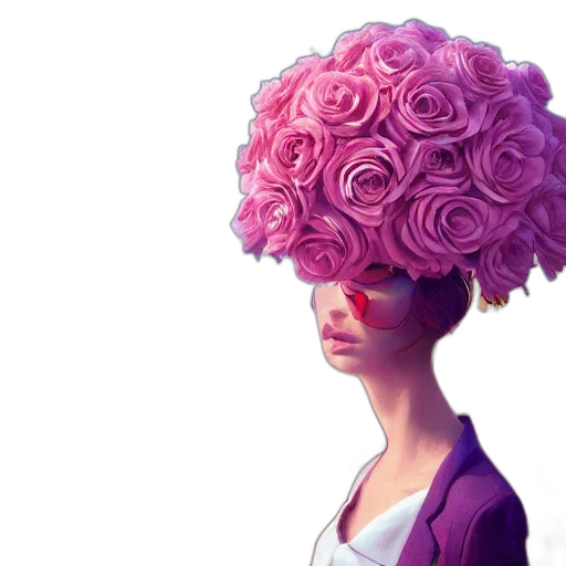 hat, crown, hair, flower transparent PNG cut-out