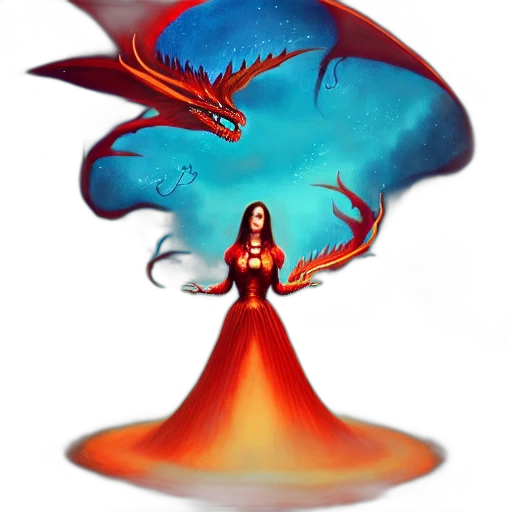 dragon, creature, crown, dress transparent PNG cut-out