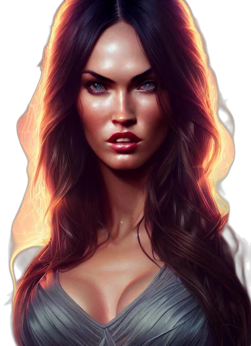 face, fantasy art, photorealistic, comic book art transparent PNG cut-out