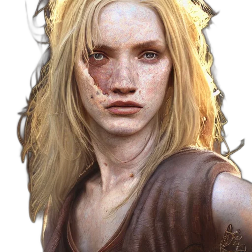face, weapon, fantasy art, photorealistic transparent PNG cut-out