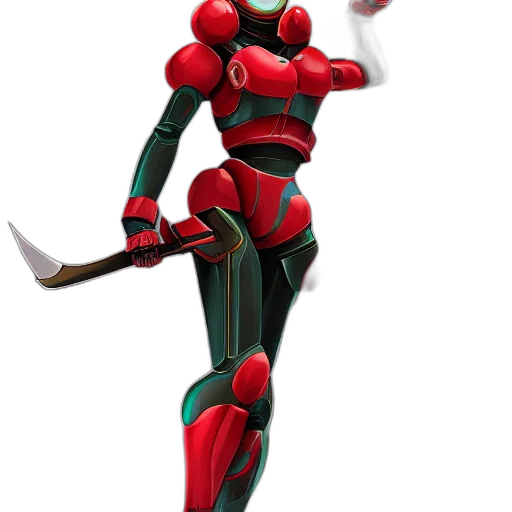 robot, weapon, staff, 3d render transparent PNG cut-out
