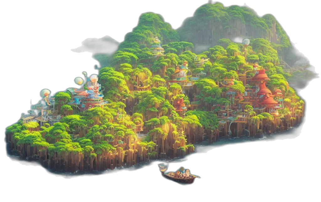 concept art, fantasy art, 3d render, pixel art transparent PNG cut-out